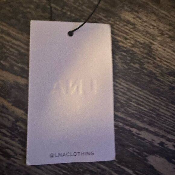 LNA Cielo Tank ribbed cross back crop tank top black size medium NWT - Picture 7 of 8